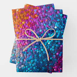 Kleurrijke Sequin Art Wrapping Paper Sheets