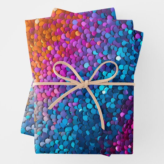 Kleurrijke Sequin Art Wrapping Paper Sheets