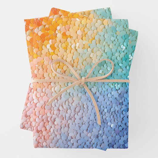 Kleurrijke Sequin Art Wrapping Paper Sheets