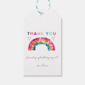 Kleurrijke Sequin Rainbow verjaardag bedankt Cadeaulabel (Voorkant)