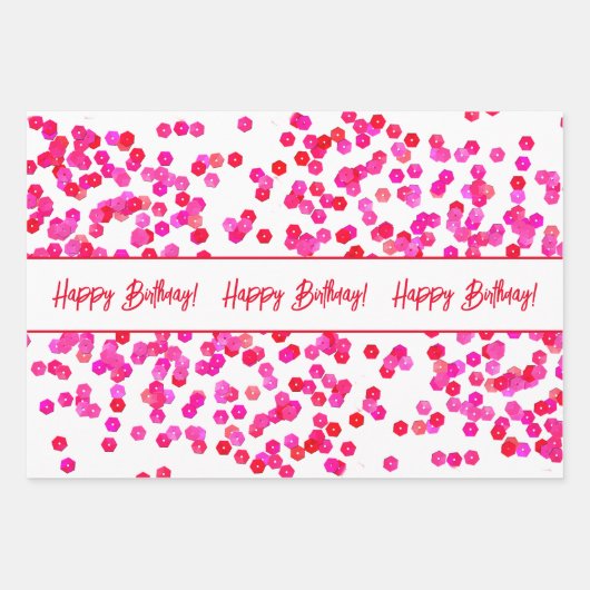 Kleurrijke Sequins en Streamers op maat Inpakpapier Vel (Voorkant 2)