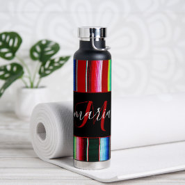 kleurrijke serape strepen gepersonaliseerd  waterfles