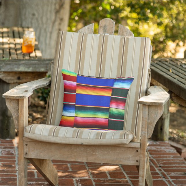 kleurrijke serape strepen kussen (Stoel)