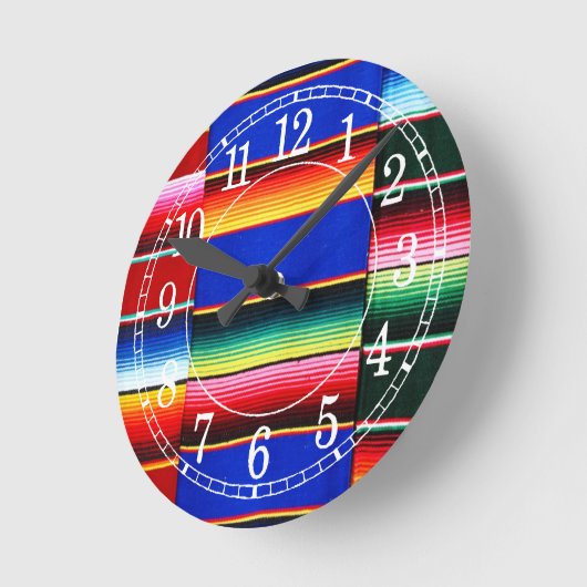 Kleurrijke serape strepen ronde klok (Hoek)