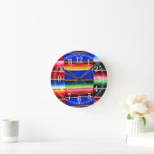 Kleurrijke serape strepen ronde klok (Huis)