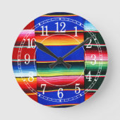 Kleurrijke serape strepen ronde klok (Voorkant)