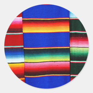 Kleurrijke serape strepen ronde sticker