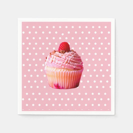 Kleurrijke servetten met cake en stippen (Voorkant)