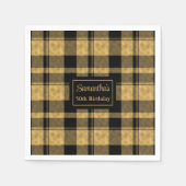 Kleurrijke servetten Zwart Gouden Glitter Verjaard (Voorkant)