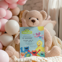 Kleurrijke Sesame Street Illustratie Verjaardagsfe