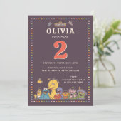  kleurrijke Sesamstraat karakter Verjaardag Kaart (Staand voorkant)