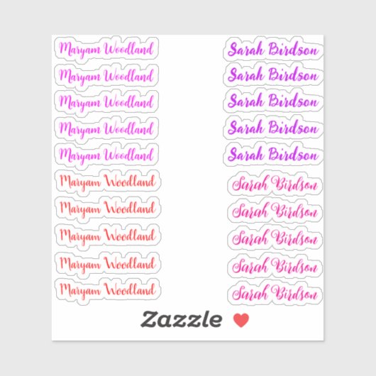 Kleurrijke set van 20 Labels, Transparant Naam Sti Sticker (Vel)