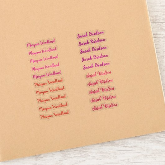 Kleurrijke set van 20 Labels, Transparant Naam Sti Sticker