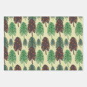 Kleurrijke set van Waterverf kerstbomen Inpakpapier Vel (Voorkant 3)