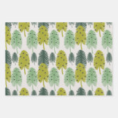Kleurrijke set van Waterverf kerstbomen Inpakpapier Vel (Voorkant 2)