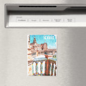 Kleurrijke Sevilla Spanje Architectuur Waterverf Magneet (Insitu (Vaatwasser))