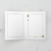 Kleurrijke Shabbat Shalom Menorah in Magen David Kaart (Binnen)