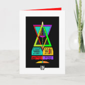 Kleurrijke Shabbat Shalom Menorah in Magen David Kaart (Voorkant)