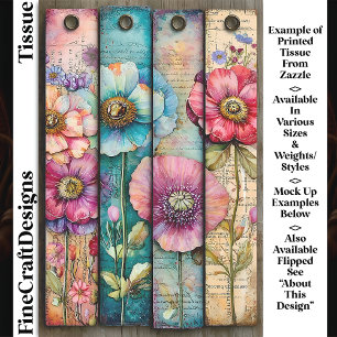 Kleurrijke Shabby Chic Papavers DL6R Decoupage Tissuepapier