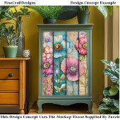 Kleurrijke Shabby Chic Poppies DL6R Decoupage Tissuepapier