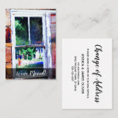 Kleurrijke Shabby House Window "We've Moved" Kaart Visitekaartje (Voorkant / Achterkant)