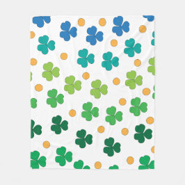 Kleurrijke Shamrock-klaverbladeren Naadloos Patroo Fleece Deken