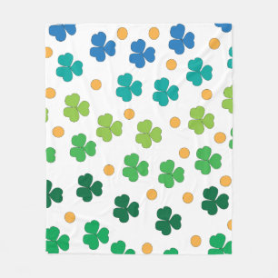 Kleurrijke Shamrock-klaverbladeren Naadloos Patroo Fleece Deken