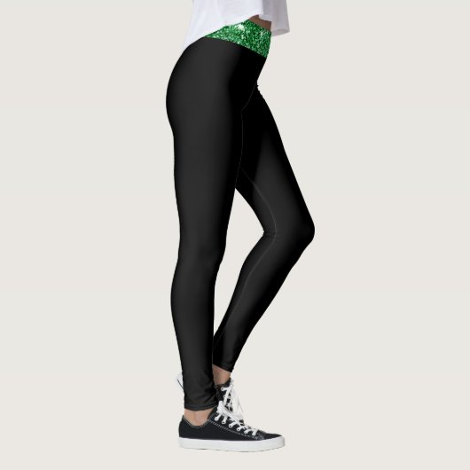 Kleurrijke Shamrock met Pinch Me Print Stretchy Leggings (Rechts)