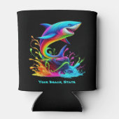 Kleurrijke Shark Splash Blikjeskoeler (Achterkant)
