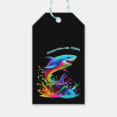 Kleurrijke Shark Splash- Cadeaulabel (Voorkant)