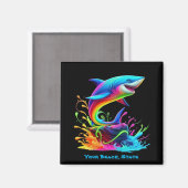 Kleurrijke Shark Splash Magneet (Voorkant / Achterkant)