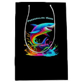 Kleurrijke Shark Splash- Medium Cadeauzakje (Voorkant)