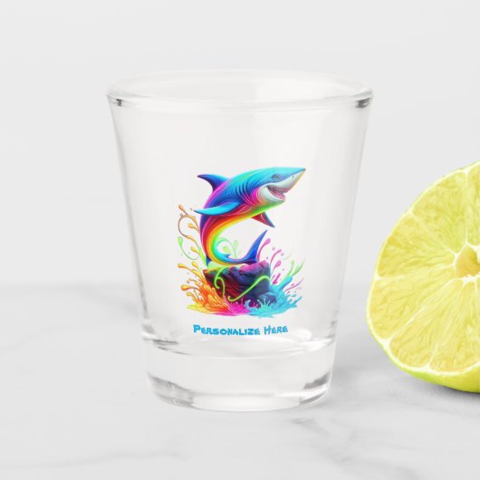 Kleurrijke Shark Splash Shot Glas (Voorkant)