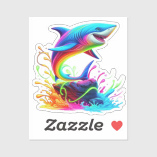 Kleurrijke Shark Splash Sticker