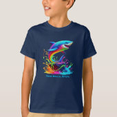Kleurrijke Shark Splash T-shirt (Voorkant)