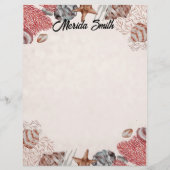 Kleurrijke Shell Border op Tan Briefhoofd (Voorkant)