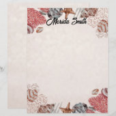 Kleurrijke Shell Border op Tan Briefhoofd (Voorkant / Achterkant)