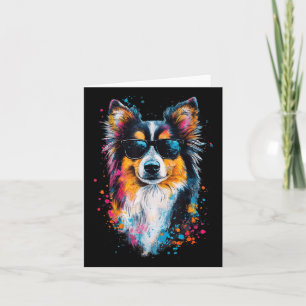 Kleurrijke Shetland Sheepdog Face Schattigee Puppy Kaart