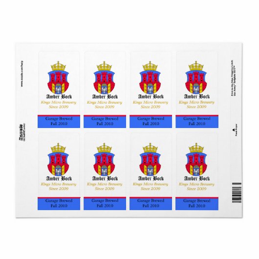 Kleurrijke Shield Home Made Bierlabels Etiket (Full Sheet)