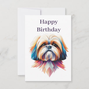 Kleurrijke Shih Tzu-kaart Bedankkaart