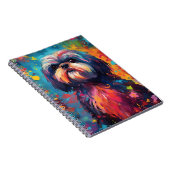 Kleurrijke Shih Tzu Notitieboek (Rechterzijde)