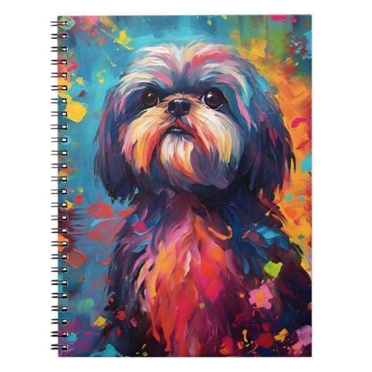 Kleurrijke Shih Tzu Notitieboek (Voorkant)
