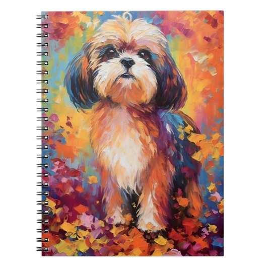 Kleurrijke Shih Tzu Notitieboek (Voorkant)