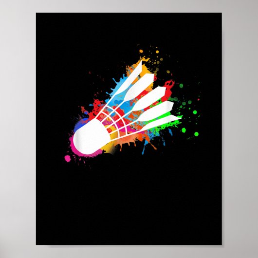 Kleurrijke Shuttle Badminton Poster (Voorkant)