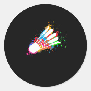 Kleurrijke Shuttle Badminton Ronde Sticker