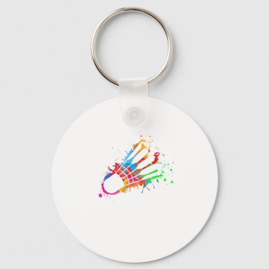 Kleurrijke Shuttle Badminton Sleutelhanger (Voorkant)
