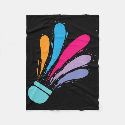 Kleurrijke Shuttle Badminton Sport Fleece Deken (Voorkant)