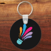 Kleurrijke Shuttle Badminton Sport Sleutelhanger (Voorkant)