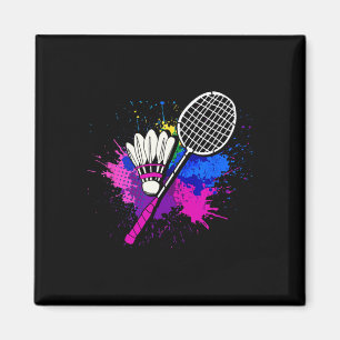 Kleurrijke Shuttle Racket Badminton Speler Magneet
