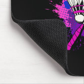 Kleurrijke Shuttle Racket Badminton Speler Muismat (Hoek)